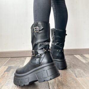 Buckle boots black 2502